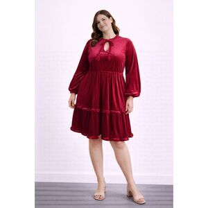 Simply Southern Collection Tiered Velvet Tassel Dress XL
